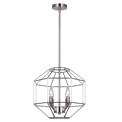 Canarm Alix 16in 4-Light Chandelier | Modern Brushed Nickel Open Frame | Dining Room & Living Room | 16 x 16 x 23 in | Model ICH1064A04BN16