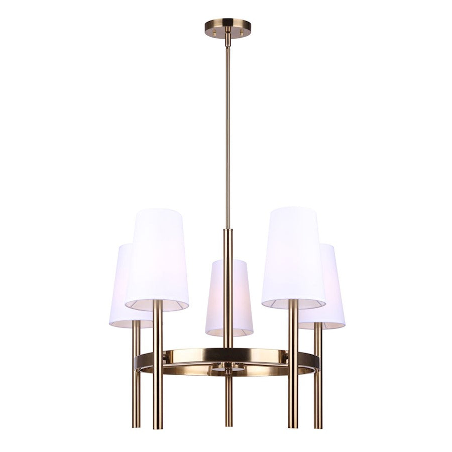 Canarm Lenci 26in 5-Light Chandelier | Modern Gold and Seeded Glass | Dining Room & Living Room | 26 x 28 in | Model ICH1072A05GD