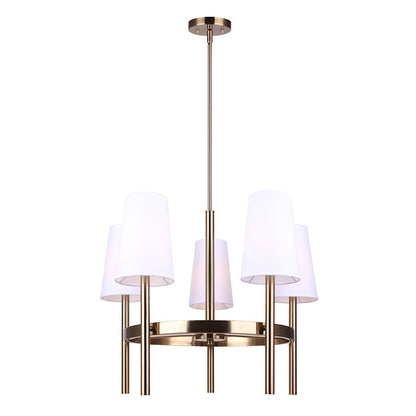 Canarm Lenci 26in 5-Light Chandelier | Modern Gold and Seeded Glass | Dining Room & Living Room | 26 x 28 in | Model ICH1072A05GD