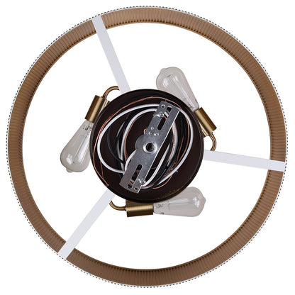 Canarm Rexton 22in 3-Light Chandelier | Matte White and Gold Steel with Ribbed Drum Shade | Dining Room & Kitchen | Model ICH1119A03WHG22