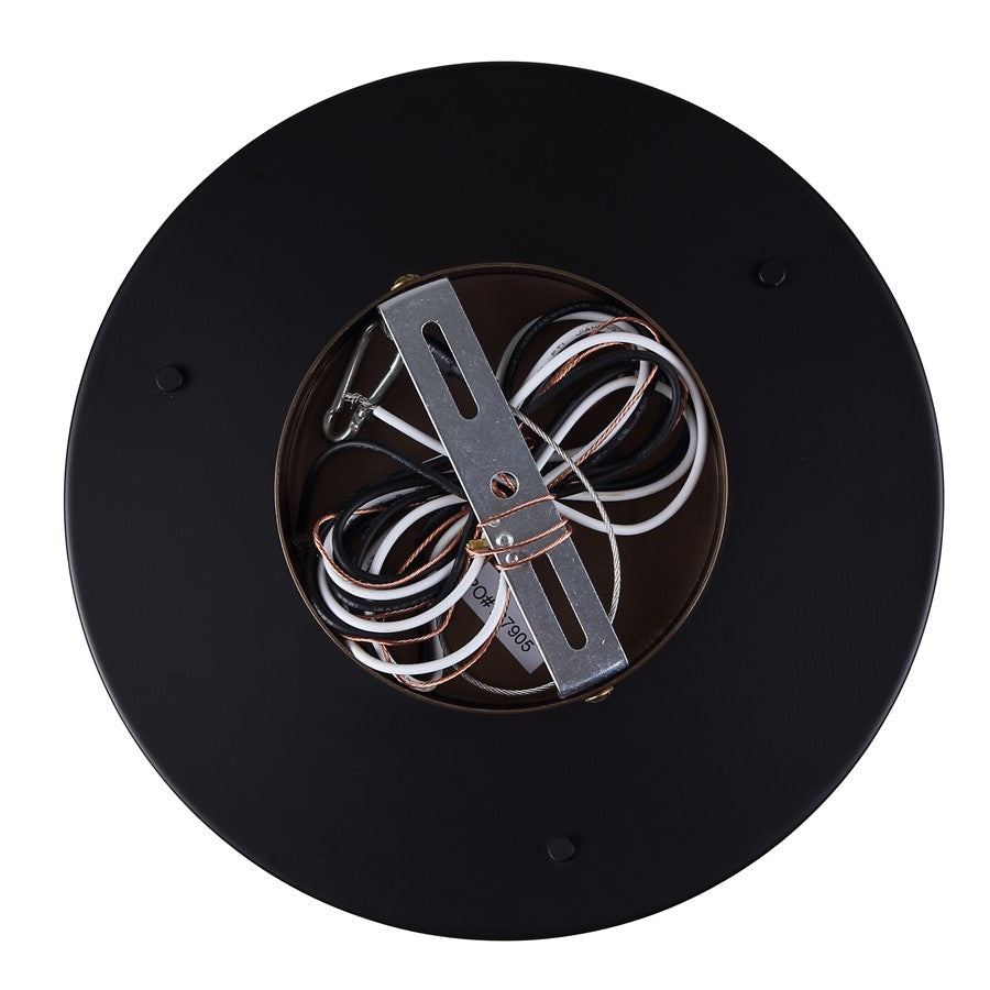Canarm Jenner 15in 3-Light Chandelier | Matte Black and Gold Steel with Clear Ribbed Glass | Dining Room & Kitchen | Model ICH1143A03BKG15
