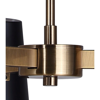 Canarm Harken 23in 3-Light Chandelier | Mid-Century Matte Black and Gold Steel | Dining Room & Kitchen Island | Model ICH1145A03BKG
