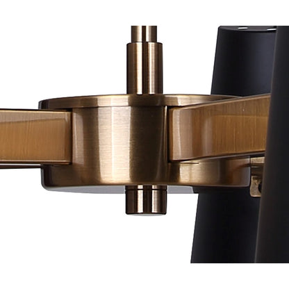 Canarm Harken 26in 5-Light Chandelier | Mid-Century Matte Black and Gold Steel | Dining Room & Living Room | 26 x 26 x 15.5 in | Model ICH1145A05BKG