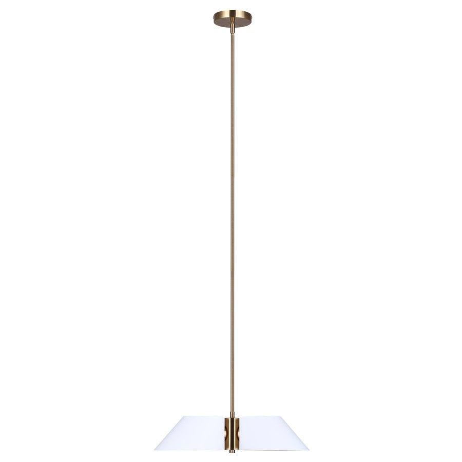 Canarm Daxton 20in 3-Light Chandelier | Contemporary Matte White and Gold Metal | Kitchen Island & Dining Room | Model ICH1146A03WHG