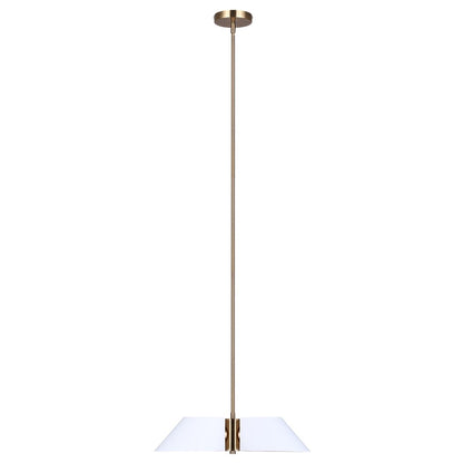Canarm Daxton 20in 3-Light Chandelier | Contemporary Matte White and Gold Metal | Kitchen Island & Dining Room | Model ICH1146A03WHG