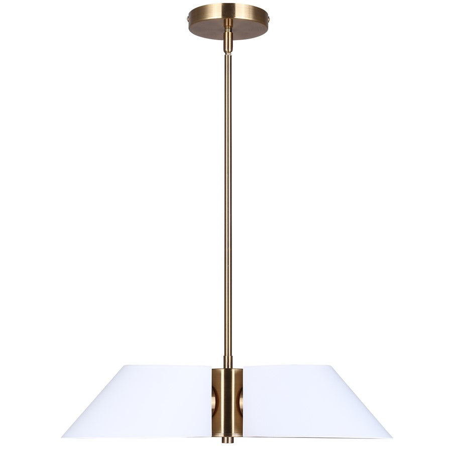 Canarm Daxton 20in 3-Light Chandelier | Contemporary Matte White and Gold Metal | Kitchen Island & Dining Room | Model ICH1146A03WHG