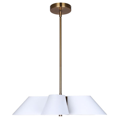 Canarm Daxton 21.5in 5-Light Chandelier | Contemporary Matte White and Gold Steel+Aluminum | Dining Room & Kitchen Island | Model ICH1146A05WHG