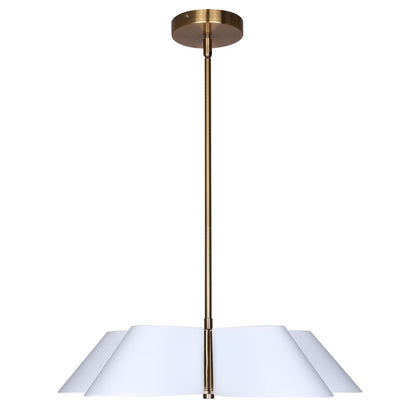 Canarm Daxton 21.5in 5-Light Chandelier | Contemporary Matte White and Gold Steel+Aluminum | Dining Room & Kitchen Island | Model ICH1146A05WHG