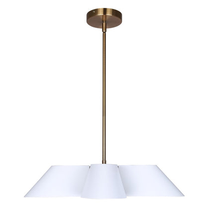 Canarm Daxton 21.5in 5-Light Chandelier | Contemporary Matte White and Gold Steel+Aluminum | Dining Room & Kitchen Island | Model ICH1146A05WHG
