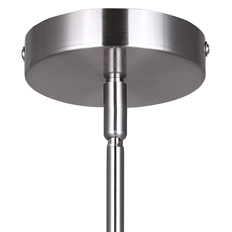 Canarm Landra 22in 3-Light Chandelier | Modern Brushed Nickel and White Fabric Shade | Kitchen & Dining Room | Model ICH1148A03BN22