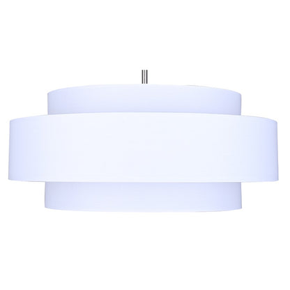 Canarm Landra 22in 3-Light Chandelier | Modern Brushed Nickel and White Fabric Shade | Kitchen & Dining Room | Model ICH1148A03BN22