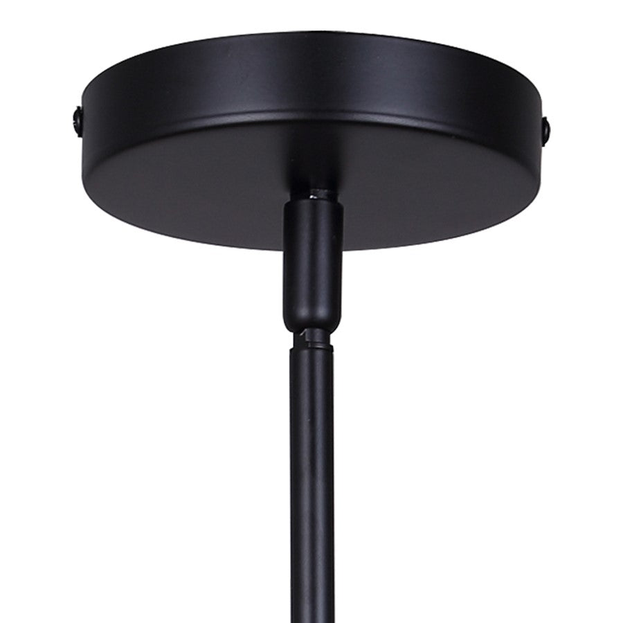 Canarm Bellamy 22in 3-Light Chandelier | Modern Black and Black Rattan Shade | Dining Room & Living Room | 22 x 22 x 17.25 in | Model ICH1149A03BK22
