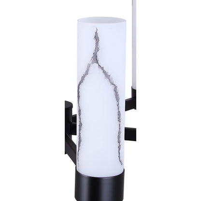 Canarm Kristella 26in 6-Light Chandelier | Modern Matte Black and Grey Marbled Glass | Dining Room & Entryway | Model ICH1153A06BK