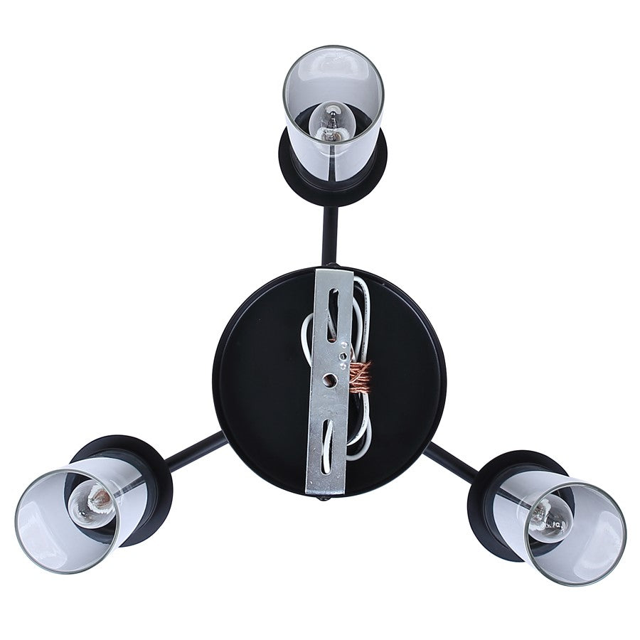 Canarm Benson 16in 3-Light Chandelier | Matte Black and Clear Glass | Kitchen & Dining Room | 16 x 16 x 14 in | Model ICH1205A03BK