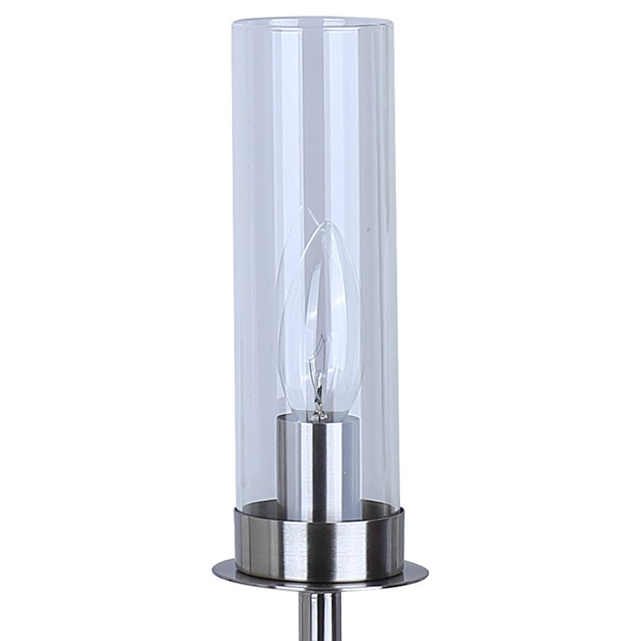 Canarm Benson 16in 3-Light Chandelier | Brushed Nickel and Clear Glass | Kitchen & Dining Room | 16 x 16 x 14 in | Model ICH1205A03BN