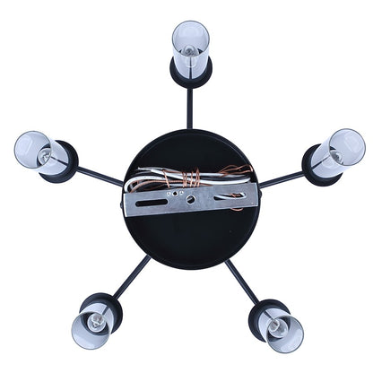 Canarm Benson 23in 5-Light Chandelier | Matte Black and Clear Glass | Kitchen & Dining Room | 23 x 23 x 20 in | Model ICH1205A05BK