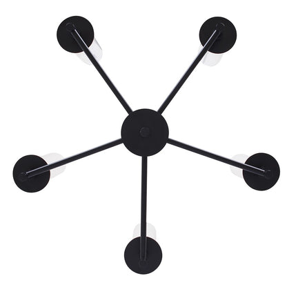 Canarm Benson 23in 5-Light Chandelier | Matte Black and Clear Glass | Kitchen & Dining Room | 23 x 23 x 20 in | Model ICH1205A05BK