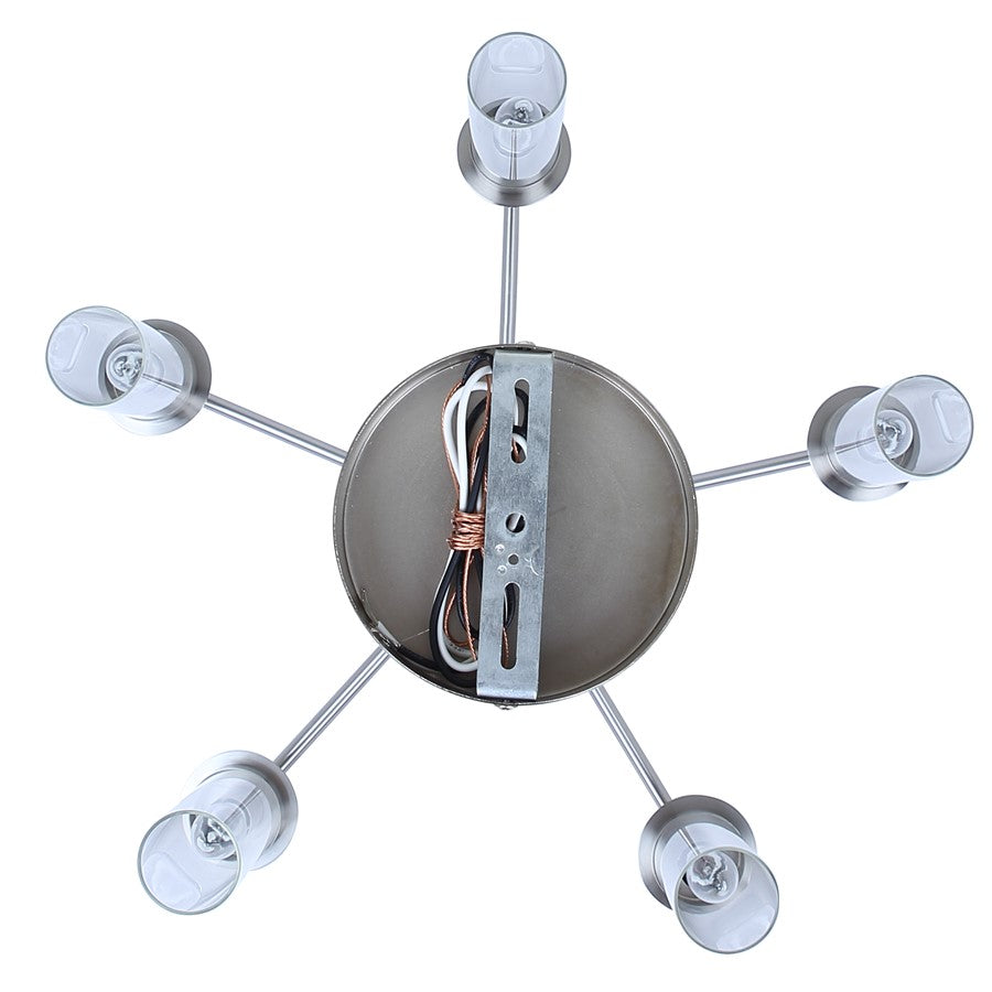 Canarm Benson 23in 5-Light Chandelier | Brushed Nickel and Clear Glass | Kitchen & Dining Room | 23 x 23 x 20 in | Model ICH1205A05BN