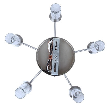 Canarm Benson 23in 5-Light Chandelier | Brushed Nickel and Clear Glass | Kitchen & Dining Room | 23 x 23 x 20 in | Model ICH1205A05BN
