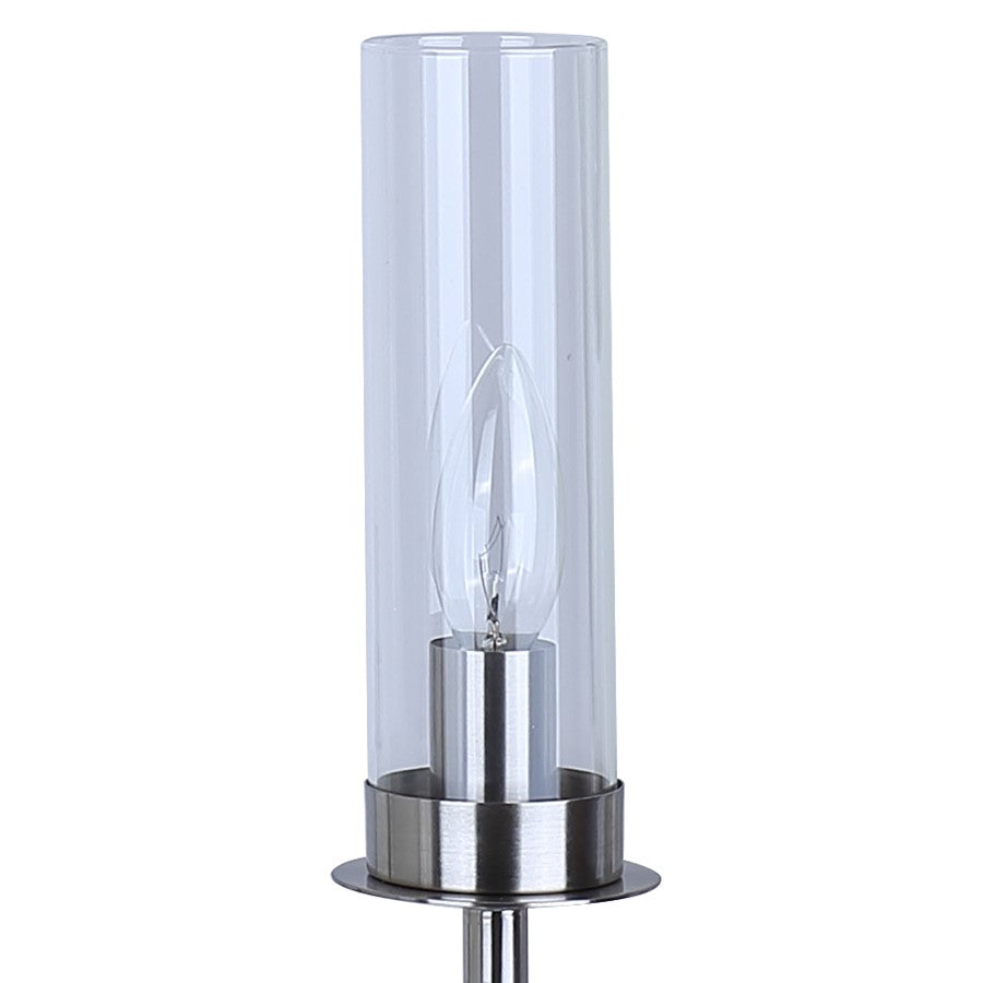 Canarm Benson 23in 5-Light Chandelier | Brushed Nickel and Clear Glass | Kitchen & Dining Room | 23 x 23 x 20 in | Model ICH1205A05BN