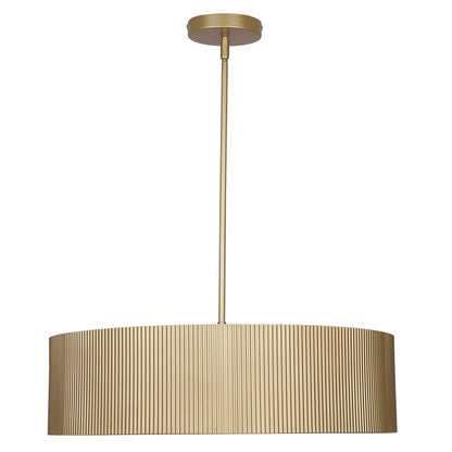 Canarm Scarlett 22in 3-Light Chandelier | Painted Gold and Ribbed Metal Shade | Dining Room & Kitchen Island | 22 x 22 x 15 in | Model ICH1208A03PGD22
