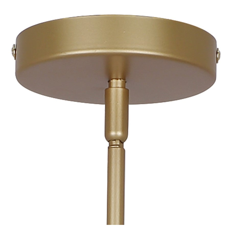 Canarm Scarlett 22in 3-Light Chandelier | Painted Gold and Ribbed Metal Shade | Dining Room & Kitchen Island | 22 x 22 x 15 in | Model ICH1208A03PGD22