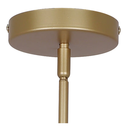 Canarm Scarlett 22in 3-Light Chandelier | Painted Gold and Ribbed Metal Shade | Dining Room & Kitchen Island | 22 x 22 x 15 in | Model ICH1208A03PGD22