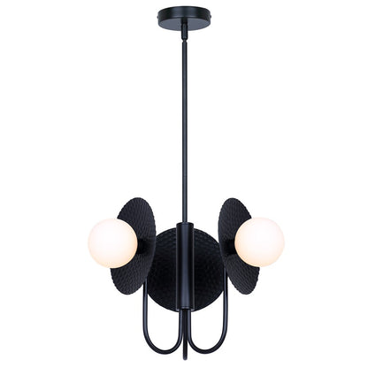 Canarm Mierka 17in 3-Light Chandelier | Matte Black and Opal Glass | Dining Room & Kitchen Island | 17 x 17 x 19 in | Model ICH1209A03BK9