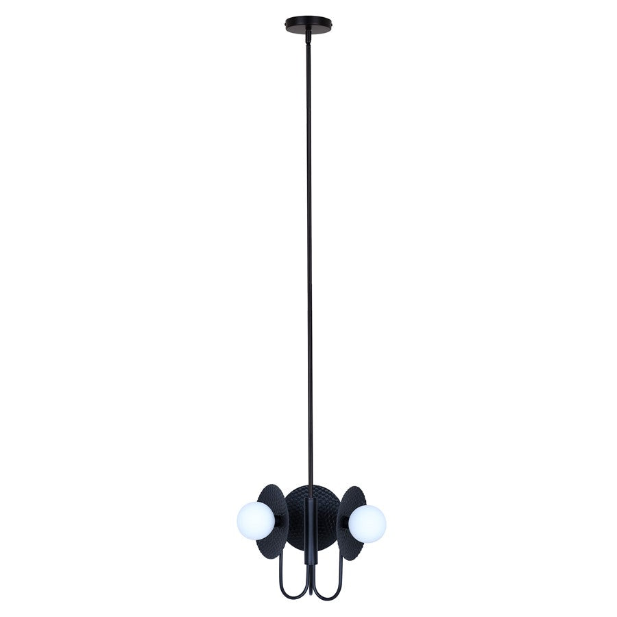 Canarm Mierka 17in 3-Light Chandelier | Matte Black and Opal Glass | Dining Room & Kitchen Island | 17 x 17 x 19 in | Model ICH1209A03BK9