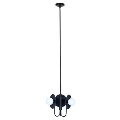 Canarm Mierka 17in 3-Light Chandelier | Matte Black and Opal Glass | Dining Room & Kitchen Island | 17 x 17 x 19 in | Model ICH1209A03BK9