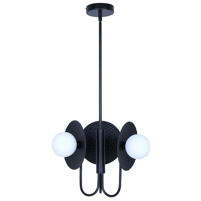 Canarm Mierka 17in 3-Light Chandelier | Matte Black and Opal Glass | Dining Room & Kitchen Island | 17 x 17 x 19 in | Model ICH1209A03BK9
