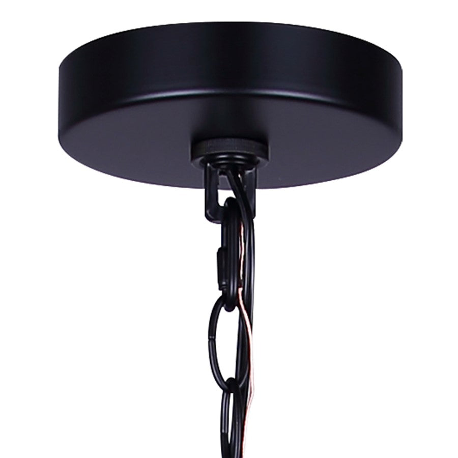 Canarm Britton 21in 5-Light Chandelier | Matte Black and Clear Glass | Dining Room & Kitchen Island | 21 x 21 x 18 in | Model ICH1234A05BK