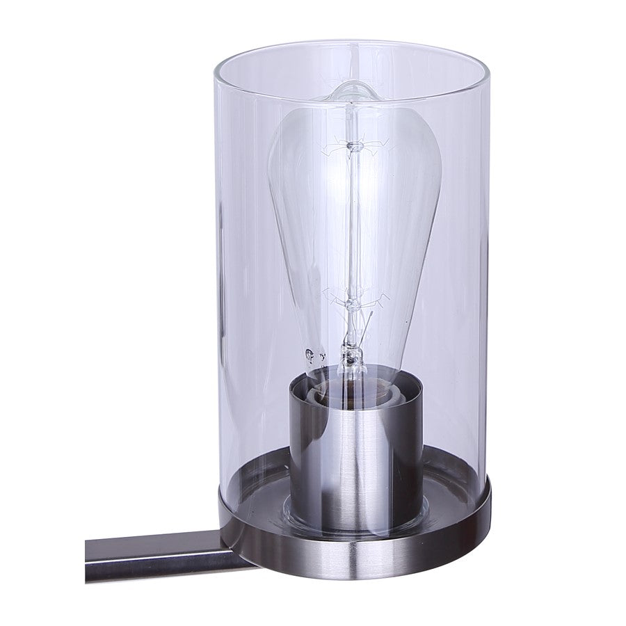Canarm Britton 21in 5-Light Chandelier | Brushed Nickel and Clear Glass | Dining Room & Kitchen Island | 21 x 21 x 18 in | Model ICH1234A05BN