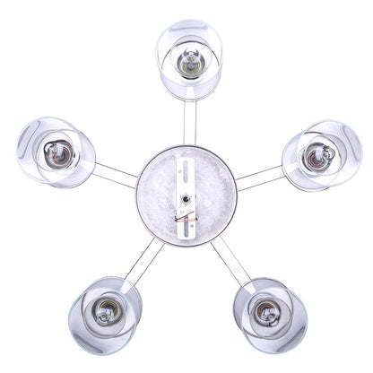 Canarm Britton 21in 5-Light Chandelier | Brushed Nickel and Clear Glass | Dining Room & Kitchen Island | 21 x 21 x 18 in | Model ICH1234A05BN