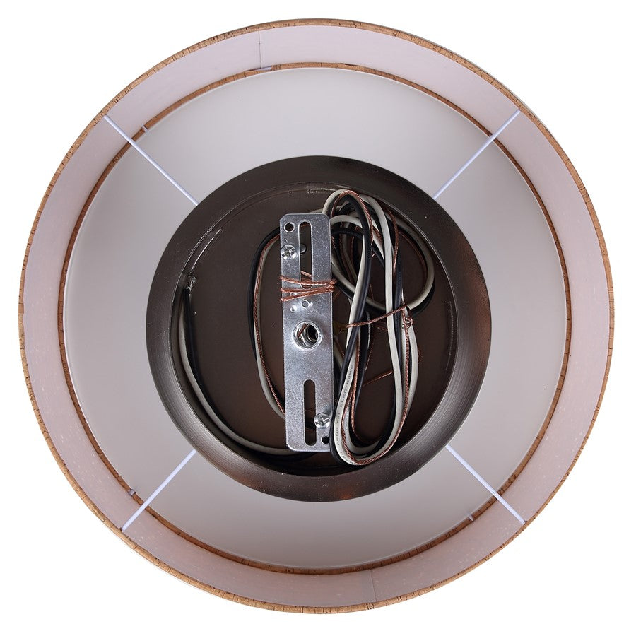 Canarm Eden 22in 3-Light Chandelier | Modern Cork & Brushed Nickel Metal | Dining Room & Living Room | 22 x 22 x 28.25 in | Model ICH2120B03BN22