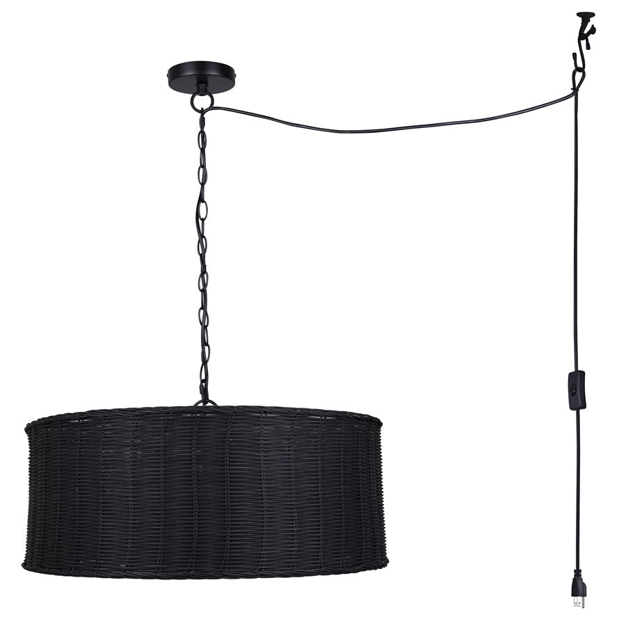 Canarm Granna 23in 5-Light Chandelier | Modern Boho Black Steel | Bedroom & Dining Room | 23 x 23 x 10.5 in | Model ICH2177B05BK23