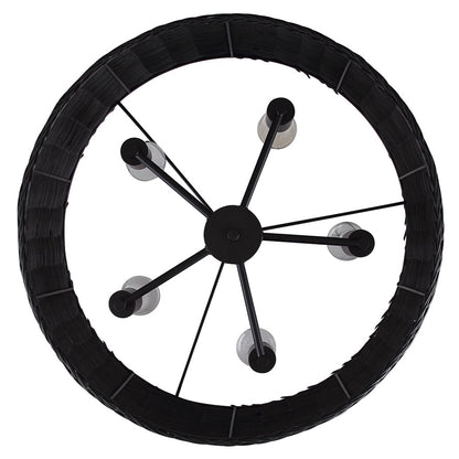 Canarm Granna 23in 5-Light Chandelier | Modern Boho Black Steel | Bedroom & Dining Room | 23 x 23 x 10.5 in | Model ICH2177B05BK23
