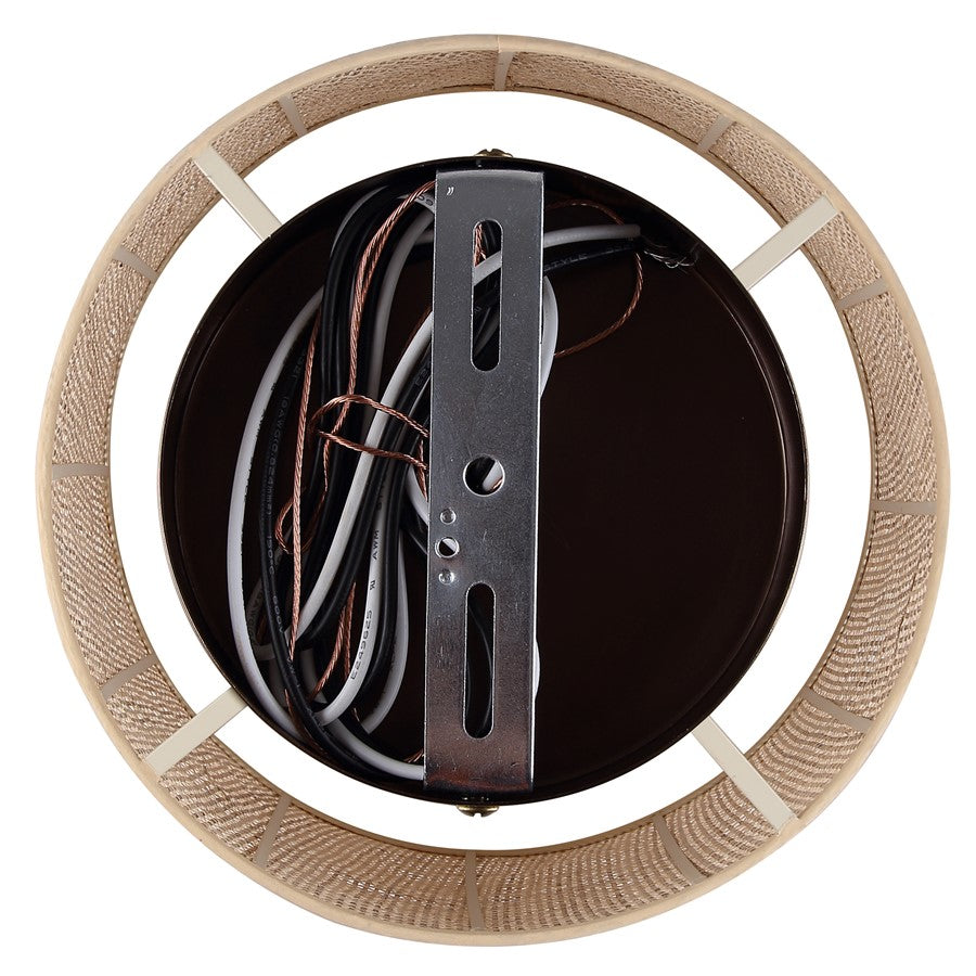 Canarm Mia 18in 3-Light Chandelier | Gold Steel and Natural Rattan Drum Shade | Kitchen Island & Dining Room | Model ICH2207B03GD18