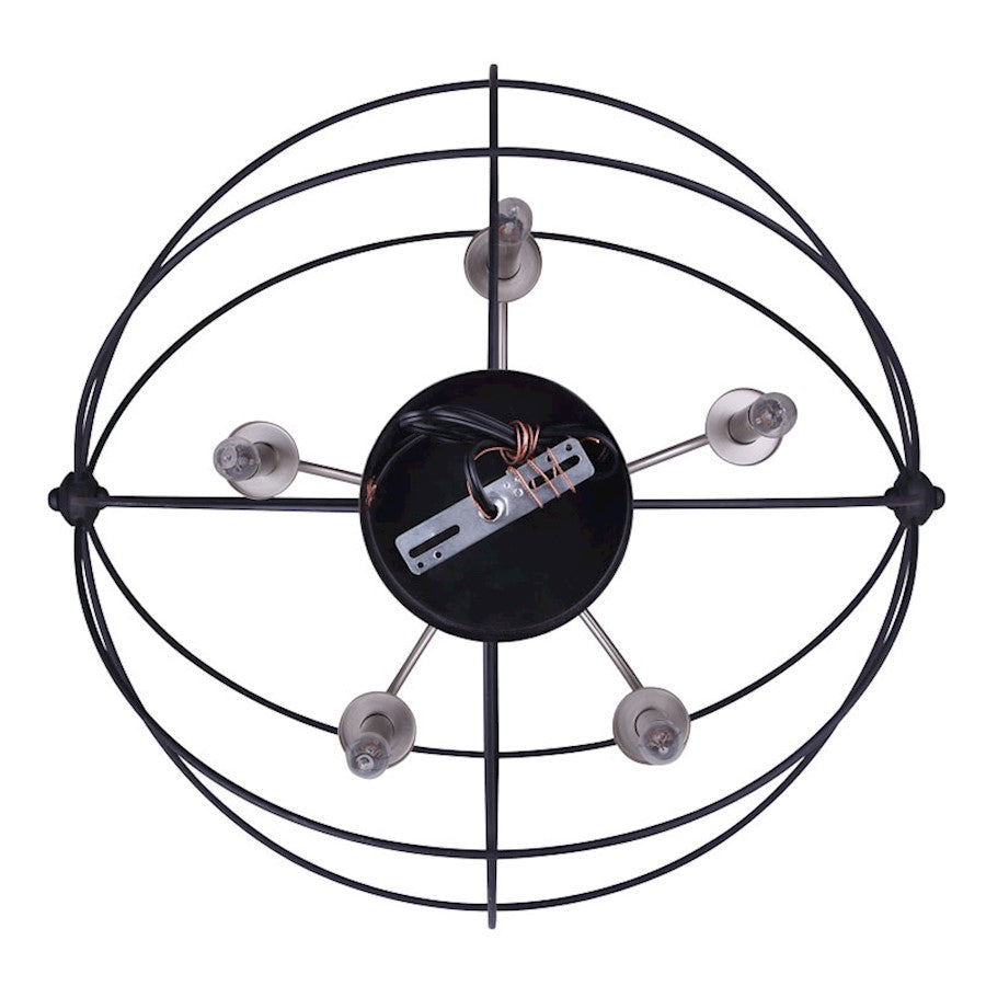 Canarm Sumerside 5-Light Chandelier | Matte Black & Brushed Nickel Metal | Dining Room & Kitchen Island | 25 x 26 in | Model ICH282B05BKN25