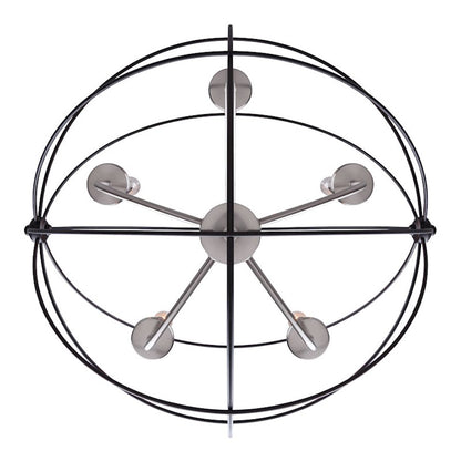 Canarm Sumerside 5-Light Chandelier | Matte Black & Brushed Nickel Metal | Dining Room & Kitchen Island | 25 x 26 in | Model ICH282B05BKN25