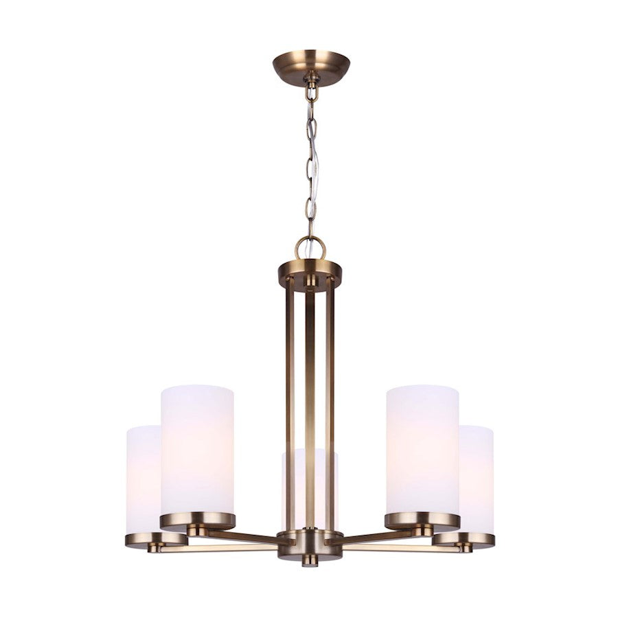 Canarm River 24in 5-Light Chandelier | Gold Metal Frame | Dining Room & Foyer | 24 x 24 x 20 in | Model ICH578A05GD