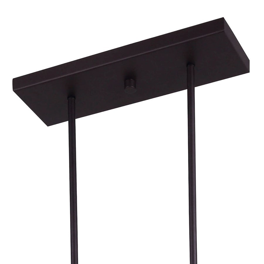 Canarm Isola 32in 4-Light Chandelier | Industrial Oil Rubbed Bronze and Clear Glass | Kitchen Island & Dining Room | Model ICH595A04ORB32