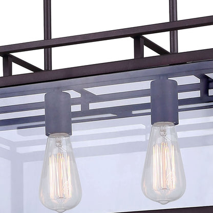 Canarm Isola 32in 4-Light Chandelier | Industrial Oil Rubbed Bronze and Clear Glass | Kitchen Island & Dining Room | Model ICH595A04ORB32
