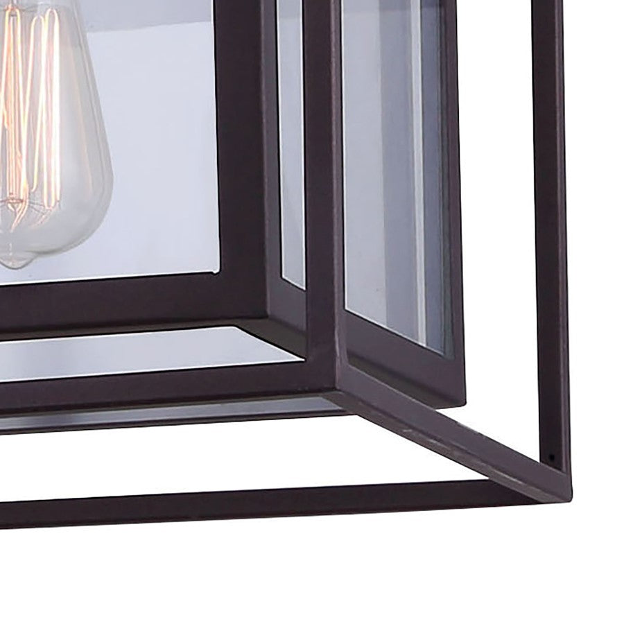 Canarm Isola 32in 4-Light Chandelier | Industrial Oil Rubbed Bronze and Clear Glass | Kitchen Island & Dining Room | Model ICH595A04ORB32