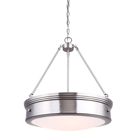 Canarm Boku 20in 4-Light Chandelier | Brushed Nickel and Clear Glass | Dining Room & Living Room | 20 x 24 in | Model ICH624A04BN20