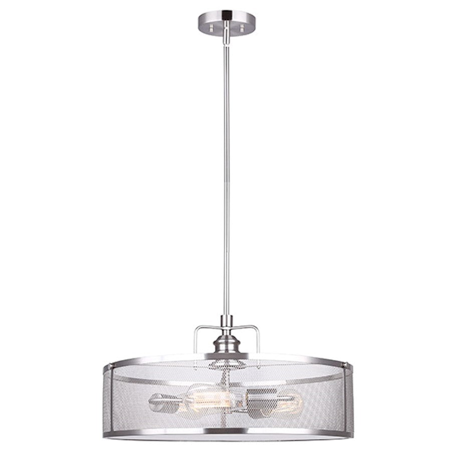 Canarm Beckett 20in 3-Light Chandelier | Brushed Nickel Vintage Style | Dining Room & Entryway | 20 x 60 in | Model ICH626A03BN20