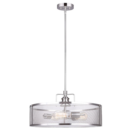 Canarm Beckett 20in 3-Light Chandelier | Brushed Nickel Vintage Style | Dining Room & Entryway | 20 x 60 in | Model ICH626A03BN20