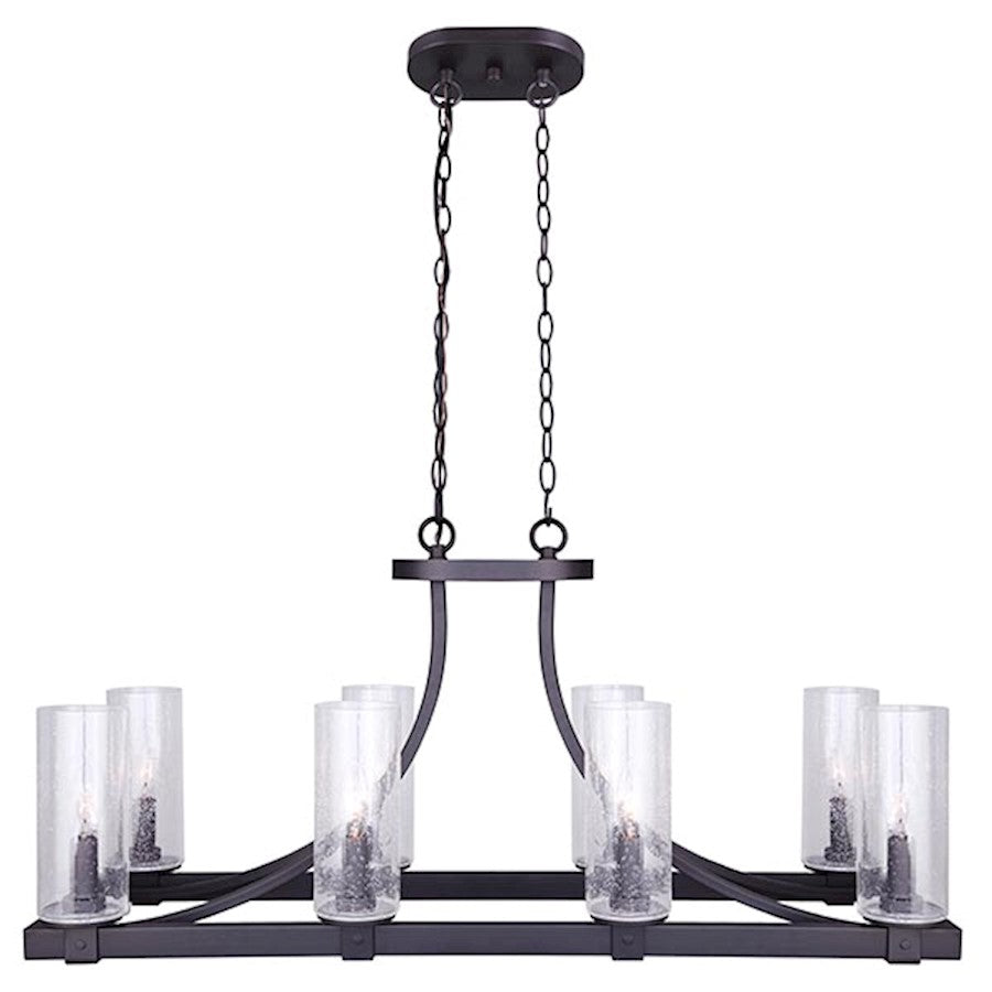 Canarm Nash 34in 8-Light Chandelier | Oil Rubbed Bronze and Seeded Glass | Dining Room & Living Room | 34 x 16 in | Model ICH633A08ORB