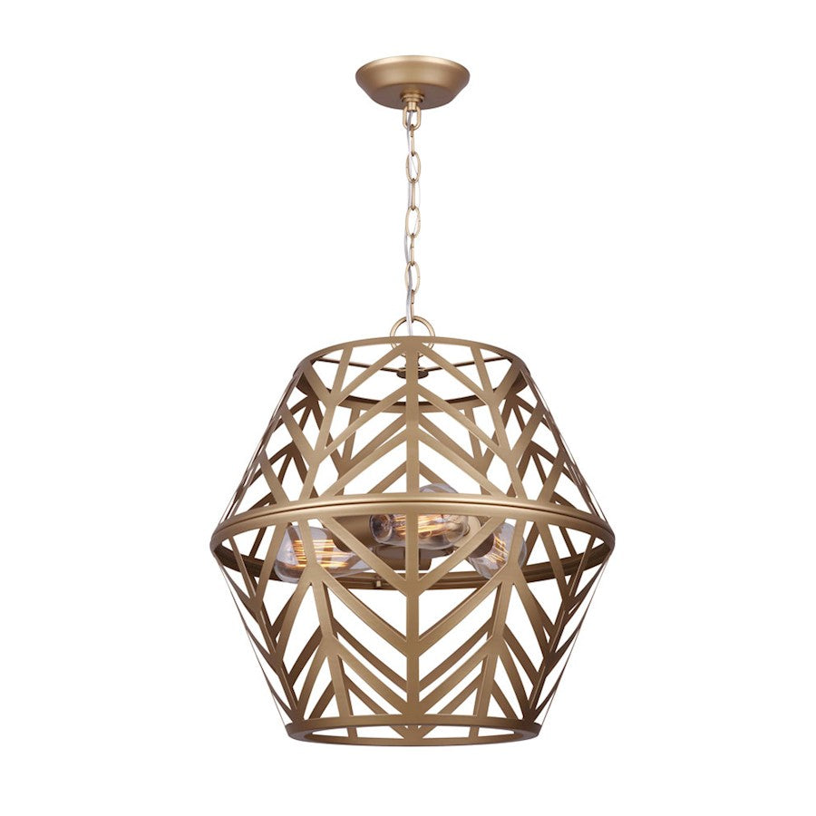Canarm Maud 16in 3-Light Chandelier | Painted Gold Finish | Dining Room & Kitchen Island | 16 x 16 x 18 in | Model ICH635B03PGD17