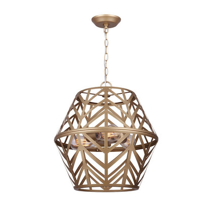 Canarm Maud 16in 3-Light Chandelier | Painted Gold Finish | Dining Room & Kitchen Island | 16 x 16 x 18 in | Model ICH635B03PGD17
